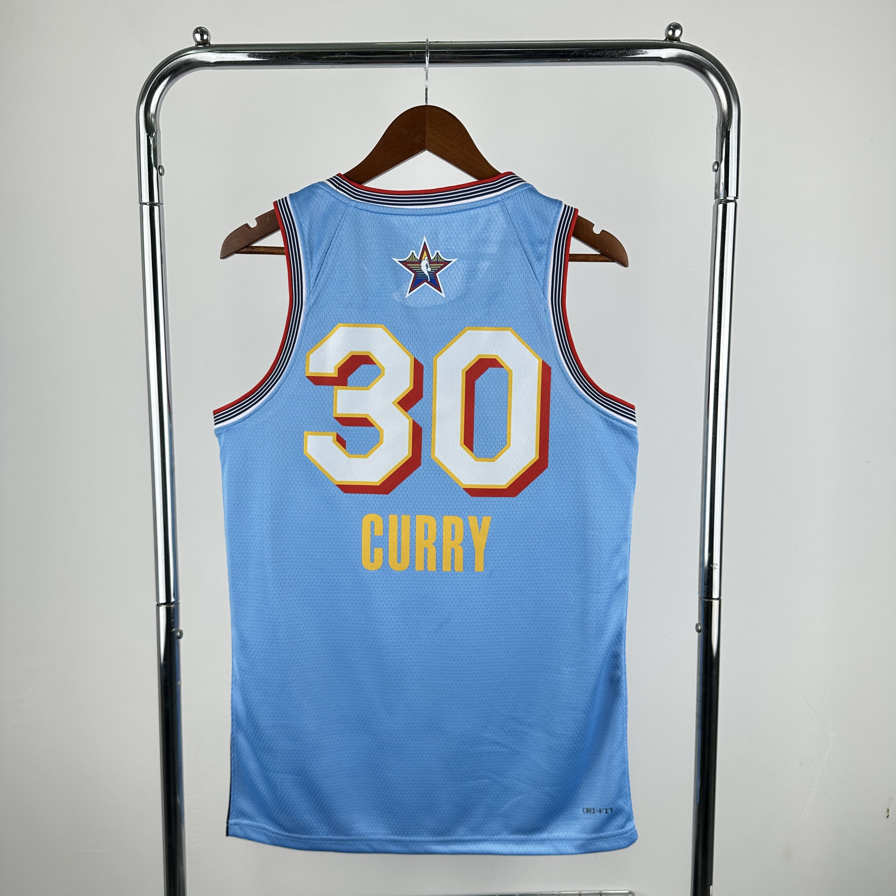 Men 2025 All star 30 Curry Light Blue Jordan Edition NBA Jersey